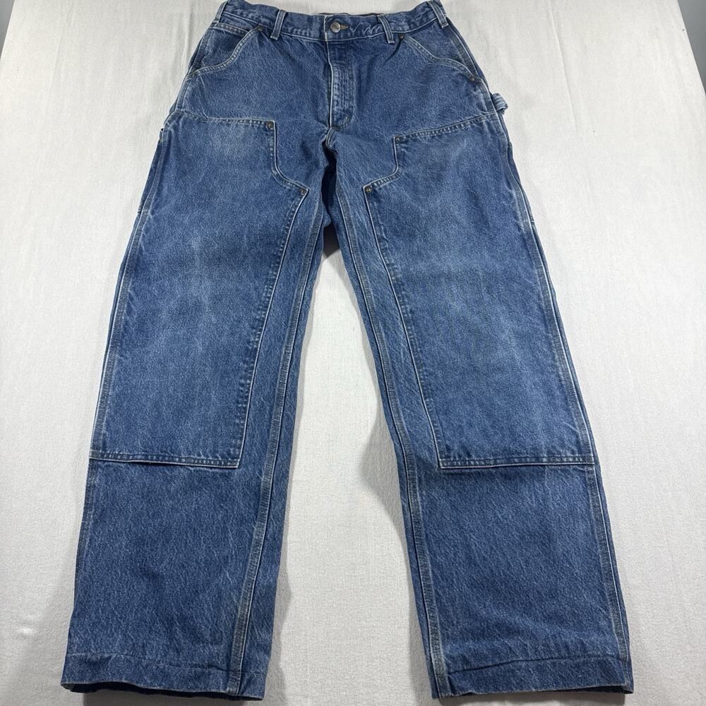 Vintage Carhartt B73 DST Double Knee Carpenter Jeans Hemmed 32x32 Union Made USA